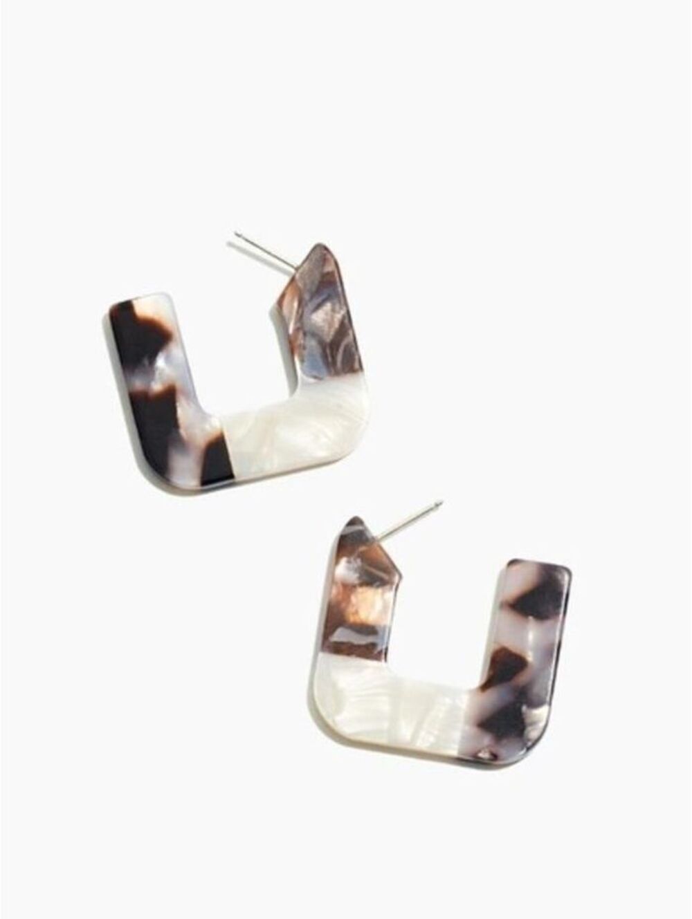 Madewell Resin Colorblock Square Hoop Earrings
